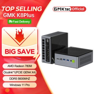 GMKtec K8 Plus 미니 PC AMD R7 8845HS 8코어 16스레드 DDR5 5600Mhz Pcie 4.0 SSD WIFI6 BT5.2 Win11 Pro 데스크탑 게임