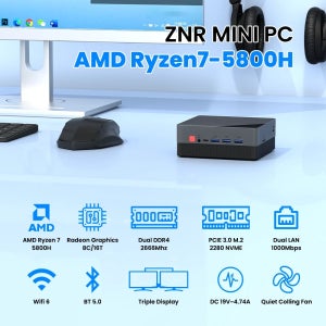 ZXIPC AMD Ryzen5 5625U R5-7530U 5800H 8G DDR4 2666MHz 게이밍 미니 PC 컴퓨터 게이밍 포켓 듀얼 LAN WIFI6 BT 5.2 NUC 오
