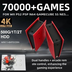 게임 콘솔 X2 70000+ 클래식 게임 1T HDD 윈도우 및 바토세라 4K HD 출력 Wii PSP PS2 XBOX SATURN 무선 컨트롤러