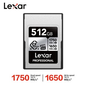 렉사 프로페셔널 실버 CFexpress 4.0 타입 A 카드 8K VPG200 IP68 256GB 512GB 1TB 2TB 읽기 속도 1750MB/s 쓰기 속도 1650MB/s 카