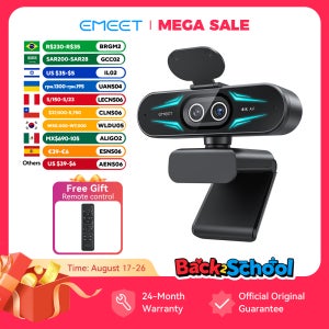 4K 웹캠 1080P 60fps 웹 카메라 EMEET C60E 스트리밍용 RGB 조명이 장착된 4K 쌍안 USB 카메라/컴퓨터용 게이머 비디오 카메라