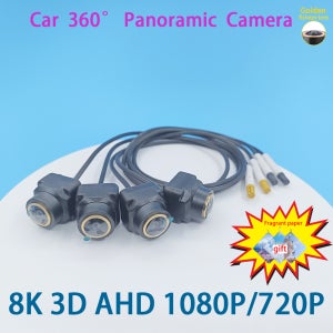 8K 3D AHD 1080P 720P 차량용 360도 파노라마 카메라 4개 사각 카메라 (안드로이드 라디오용, 360APP SN307 WDR 골든 피쉬 렌즈 포함)