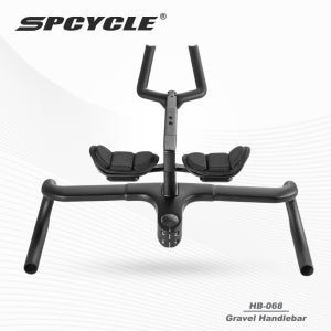 Spcycle HB-068 에어로 카본 자갈 자전거 핸들 바 휴식 바가 있는 완전히 숨겨진 케이블 로드 통합 핸들 바