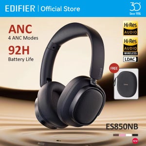 Edifier ES850NB 무선 헤드폰 노이즈 캔슬링 블루투스 이어폰 고해상도 무선 오버이어 헤드폰 (캐리백 포함)