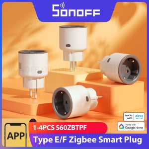 1-4PCS SONOFF S60ZBTPF EU 16A iPlug Zigbee 스마트 플러그 에너지 모니터링 기능이 있는 스마트 홈 콘센트 소켓은 Alexa Google 홈을 지원합