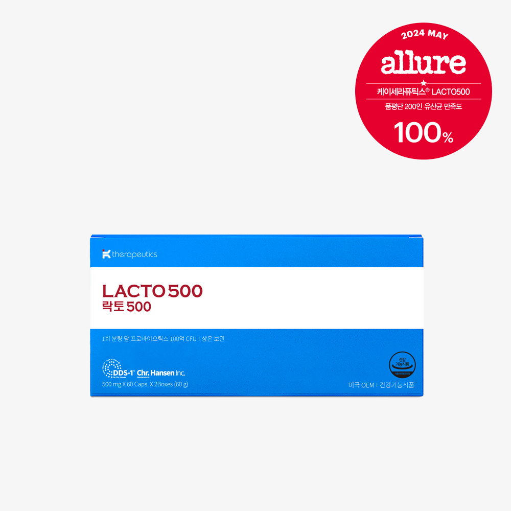 케이세라퓨틱스 락토500 DDS-1 프리미엄 애시도필러스 유산균 120캡슐, 1개