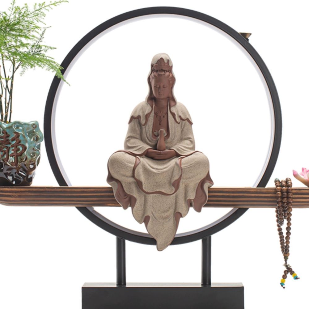 불교굿즈 기도 미니불상 합장 반가<b>사유</b> 목탁 부처님상 석가모니 A 관음등환 장식