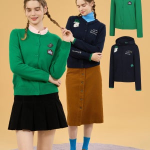 베네통 베네통 여성 니트 가디건 2종 세트 (다크그레이)