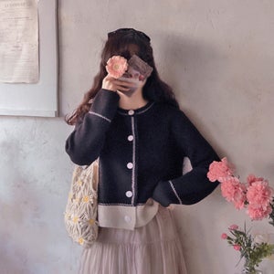 [LABEL] 젬마배색 톡톡따스미 부드런 세련미 가디건 [size:F(55~66)]