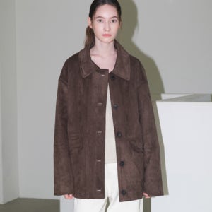 [토르테] Vegan Suede Half Coat Deep brown