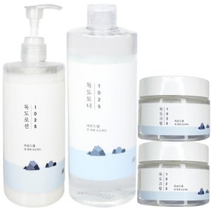 라운드랩 1025 독도로션 400ml +토너 500ml+크림 80ml 2개 피부진정
