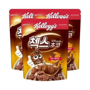 케이티알파쇼핑 켈로그 오곡으로 만든 첵스초코 570g 3개