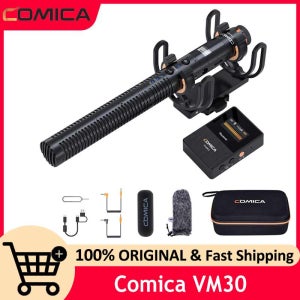 Comica VM30 카메라용 무선 샷건 마이크 - DSLR, 캠코더용 슈퍼 카디오이드 3.5mm/USB-C 아날로그/디지털 출력 비디오 마이크