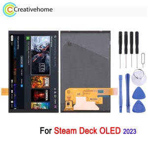 Steam Deck OLED 2023 게임 콘솔용 7.4 인치 스크린 디스플레이, 디지타이저 포함, 90Hz 디스플레이, 전체 조립 교체 액세서리
