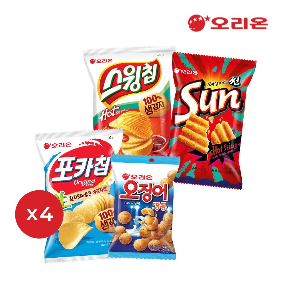 오리온 베스트 스낵세트 4종 16봉 (15,420원) (무료)