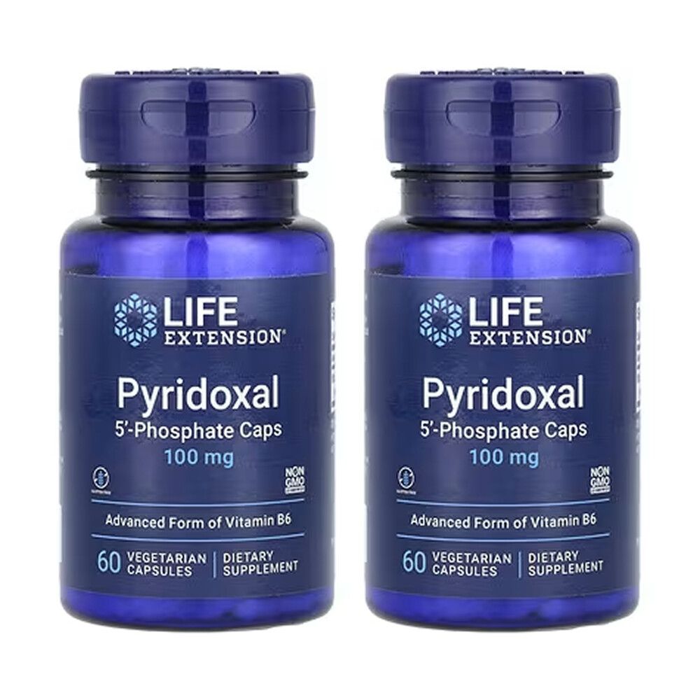 라이프익스텐션 (아이허브) 2개X <b>피리독살 5-포스테이트 캡슐 100mg</b> 베지 캡슐 60정
