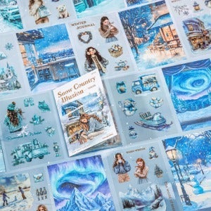 눈 덮인 환상의 나라 스티커북 4종