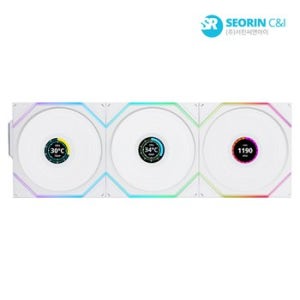 [서린공식] 리안리 UNI FAN TL Wireless LCD 120 화이트 3팩