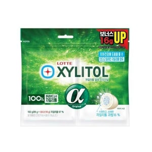 케이티알파쇼핑 롯데 롯데 자일리톨 알파 오리지날 트윈리필 102g x 24개