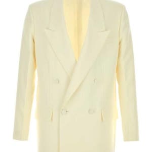 구찌 25FW 구찌 더블 브레스트 태크니콜 파나마 자켓  851252Z7AYA 9001 White