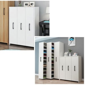 슬라이딩 펜트리 흰색 틈새 선반 넓은 벽 수납장 서랍장 3단