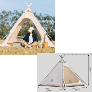캠핑 4인용 패밀리 인디언 텐트 면텐트 티피텐트 220 X 220CM