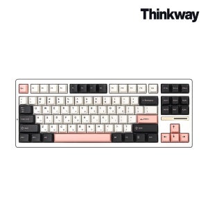 씽크웨이 [롯쇼페특가]씽크웨이 TV88 유무선 텐키리스 88키 기계식 키보드 올리비아핑크 저소음 딥씨 프로