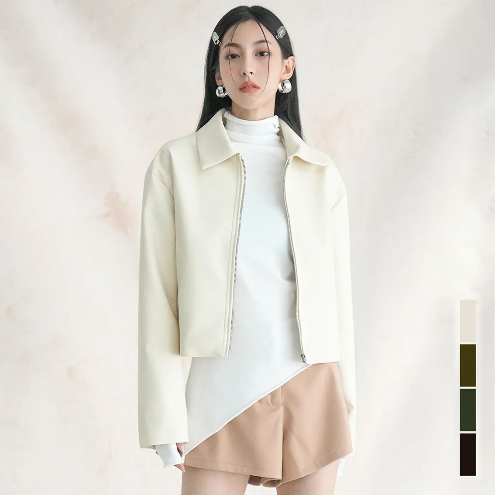 어반드레스 Basic Cropped Leather Jacket - 4COL