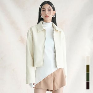 어반드레스 Basic Cropped Leather Jacket - 4COL