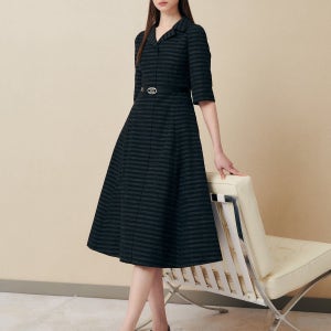 [국내백화점]  지고트 JR4A0OP323[칼라넥 스트라이프 포인트준 원피스] 고급 상견례