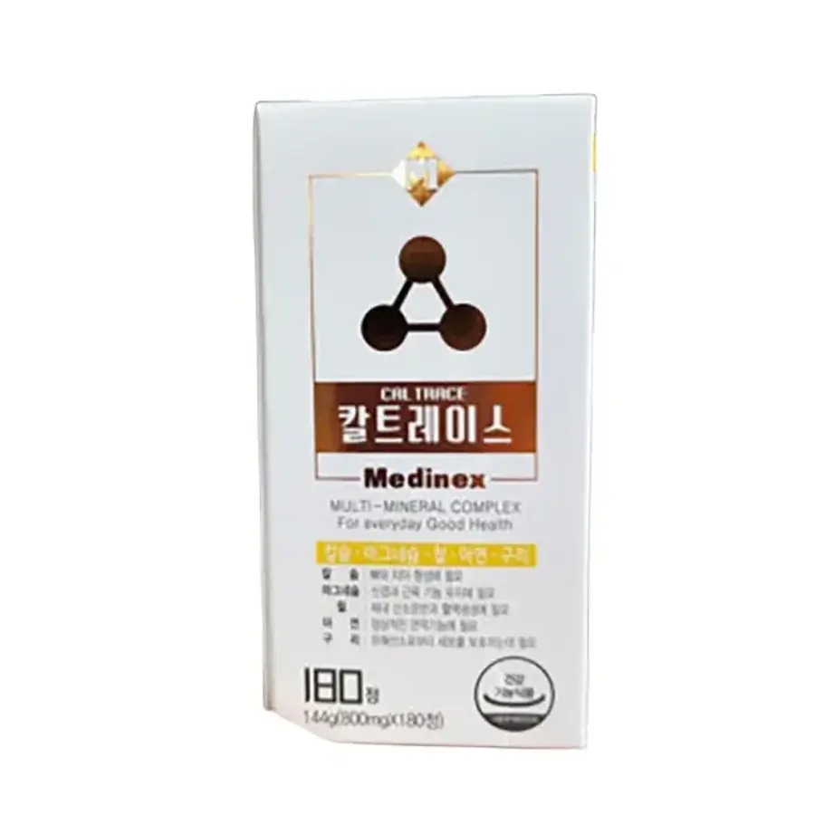 칼<b>트레이스</b><b>180정</b> 멀티 미네랄 영양제 탄산칼슘 산화 마그네슘 푸마르산제일철 산화아연 구리