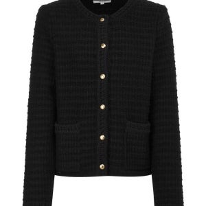 [48H] 헤지스 여성 트위드 가디건 블랙