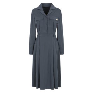 [더아이잗] 노치드 칼라 셔츠 원피스 (NAVY) IP9P0OP521