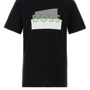 보스 블랙 코튼 티셔츠 50555799 001