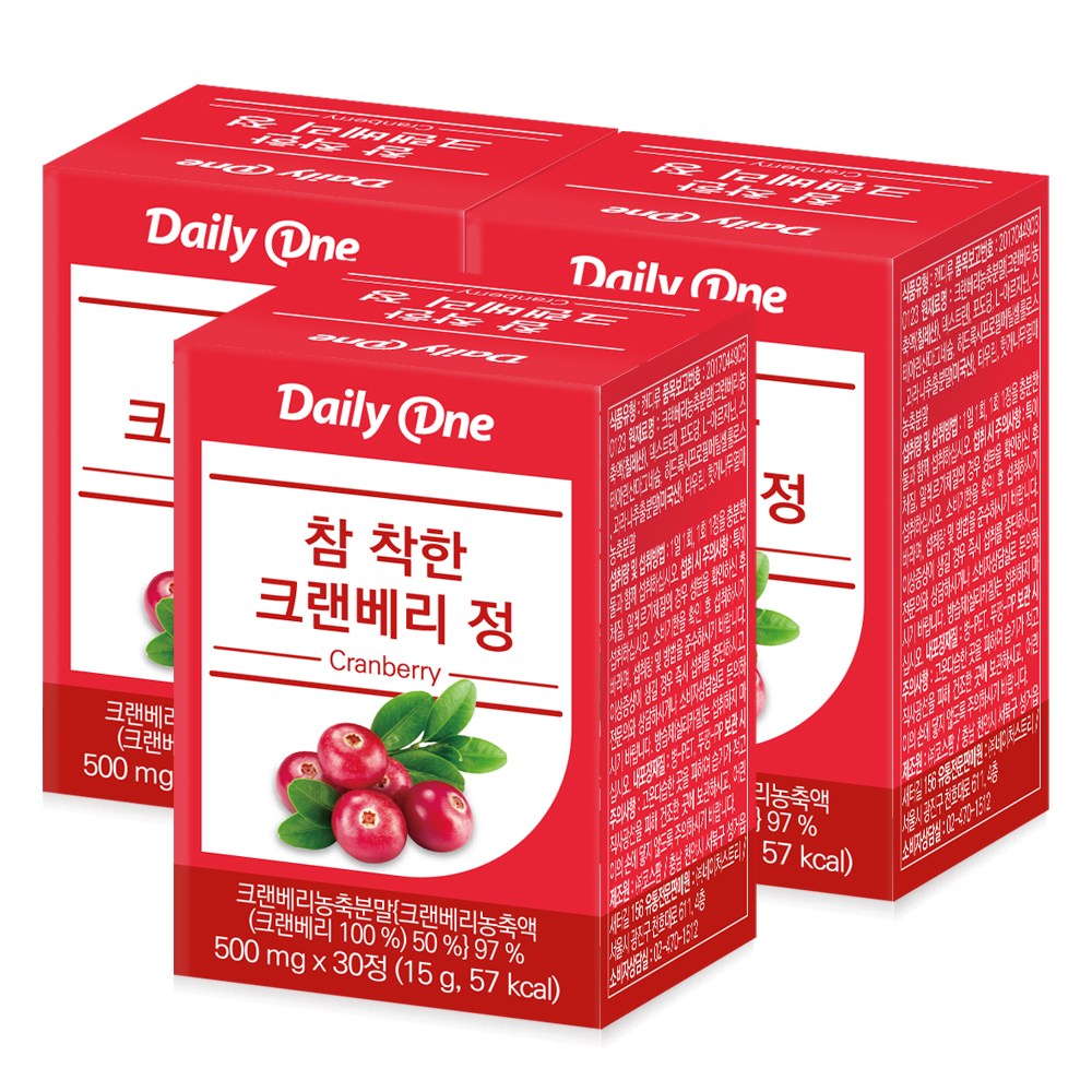 데일리원 참 착한 크랜베리 정 30정 3개