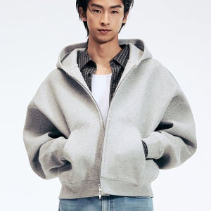 [티엔지티] Sculpted Oversize Hoodie Zip-Up (Melange Grey) TNTS6E101G2