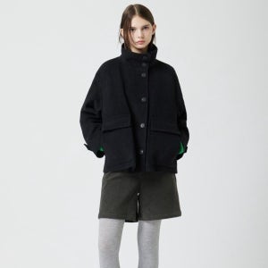 [롯데백화점] CC콜렉트 체크 하이넥 숏 코트 C254MSG001 LE1220662420