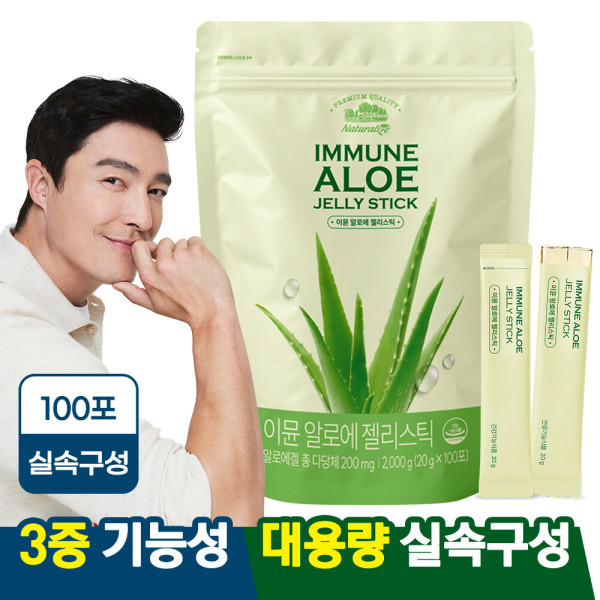 네추럴라이즈 이뮨 <b>알로에</b> 베라 젤리 스틱 겔 <b>전잎</b> 100포, 1개