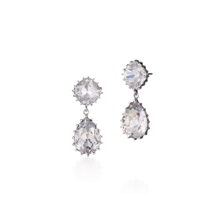 [타니바이미네타니] Classic Double Earrings AS02 - 화이트 골드