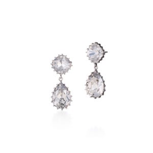 [타니바이미네타니] Classic Double Earrings AS02 - 화이트 골드
