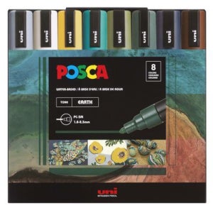 유니 포스카 세트 PC-5M 어스 컬러 8색