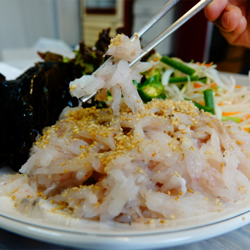 <b>자연가득</b> 미주<b>구리</b> 물가자미 세꼬시회 250g + 야채 + 초장 + 참기름