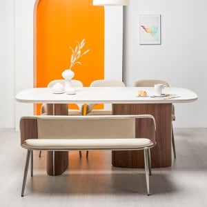 에보니아 브리즈 세라믹 5인용 식탁세트 (테이블+의자3+벤치1) [착불배송]