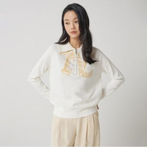 나이스클랍 레터링 모티브 카라 니트 탑 N231PWK213