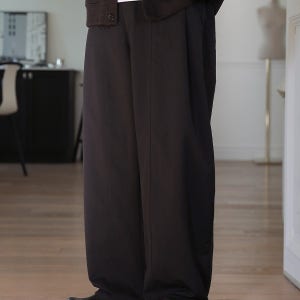 스테디 원턱 절개 와이드 밴딩 팬츠