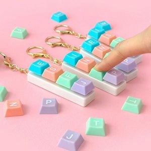 다이어리키링 키보드 키캡 딸깍이 키홀더 키링 만들기 세트 16개