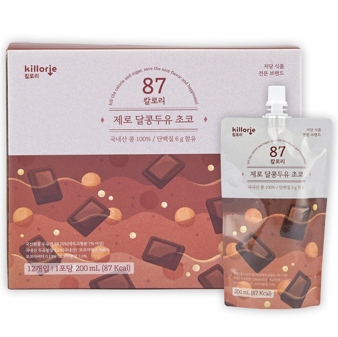 킬로리 제로달콩두유 초코 성분 분석
