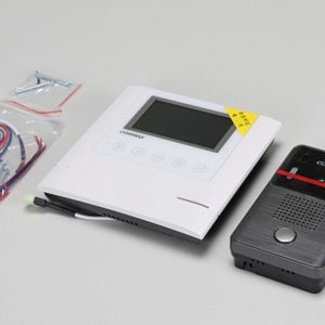 컬러 LED 비디오폰 화이트 세트 4.3인치 자기 모기 4선식 카메라 벨 포함 도어락