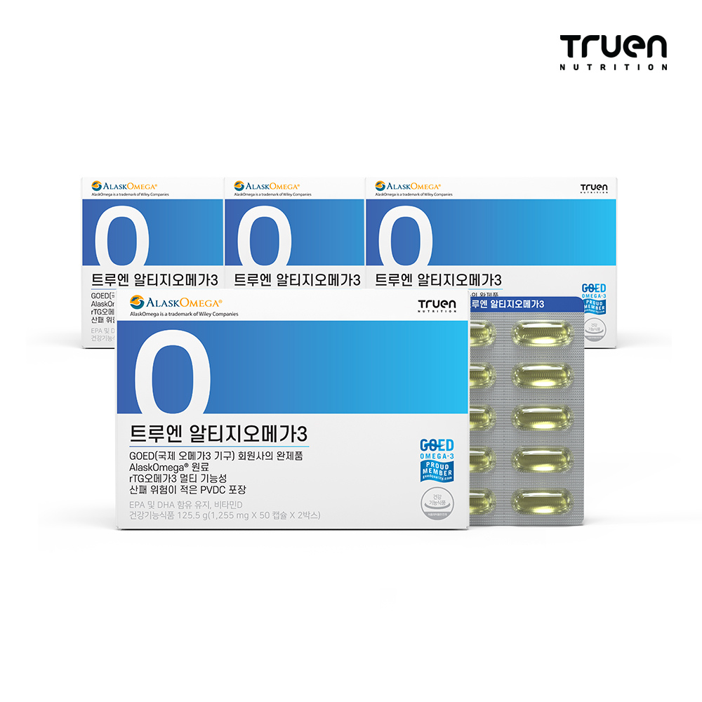 [4박스] <b>트루엔</b> 알티지<b>오메가3</b> 알래스카 파랑이