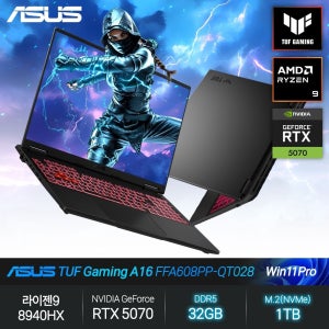 ASUS TUF A16 FA608PP-QT028 (라이젠9 8940HX/32GB/1TB/WP) 게이밍 노트북 JH